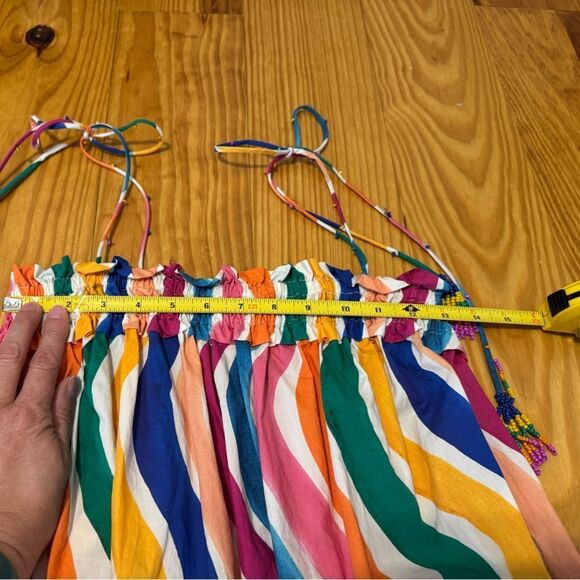 Farm Rio Women’s Dancing Stripes Tassel-Tie Midi Dress Multicolored Size XS - Picture 6 of 12